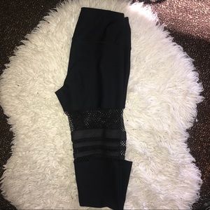 Black Cropped Mesh Leggings by 90Degrees By Reflex